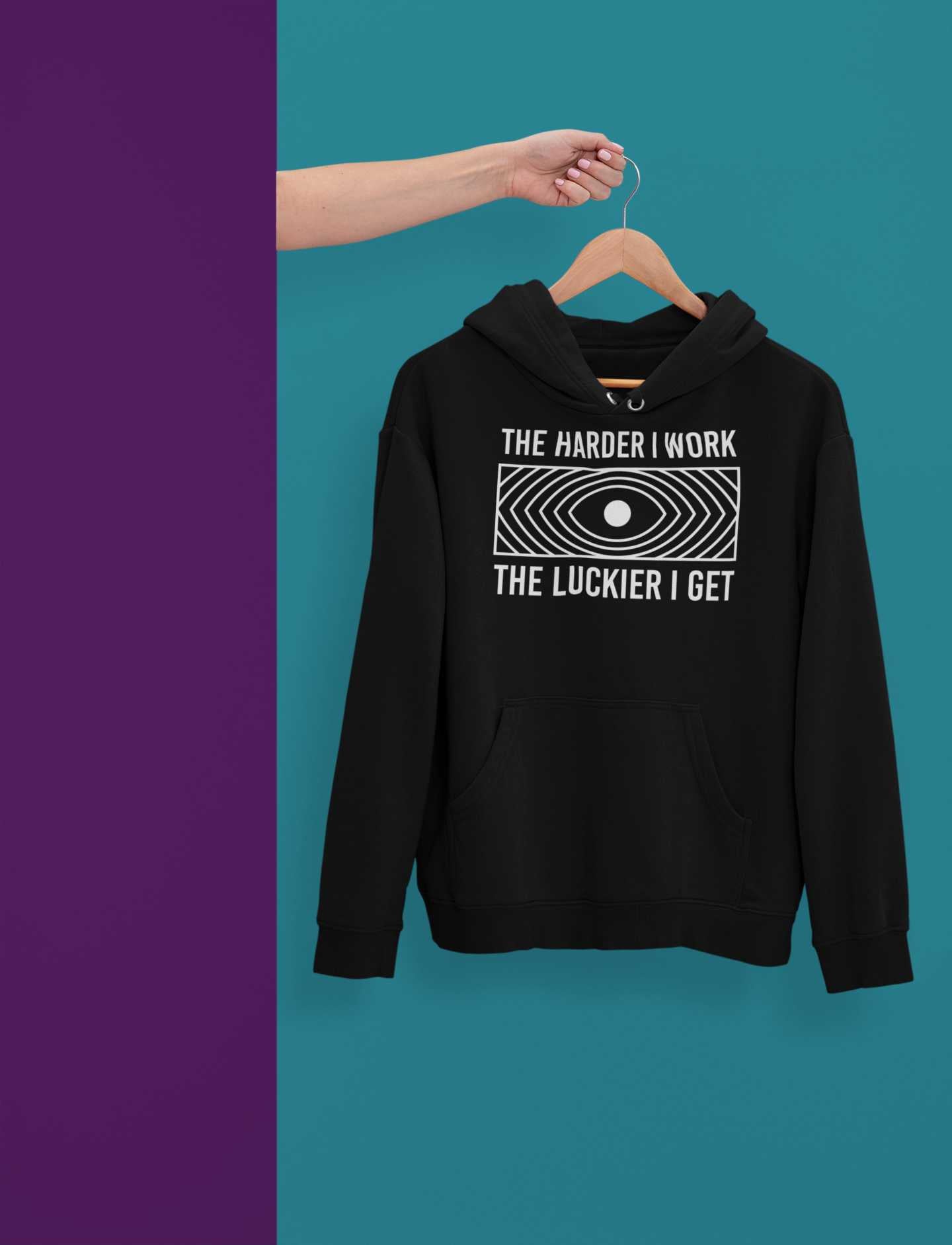 GET LUCKY BLACK HOODIE