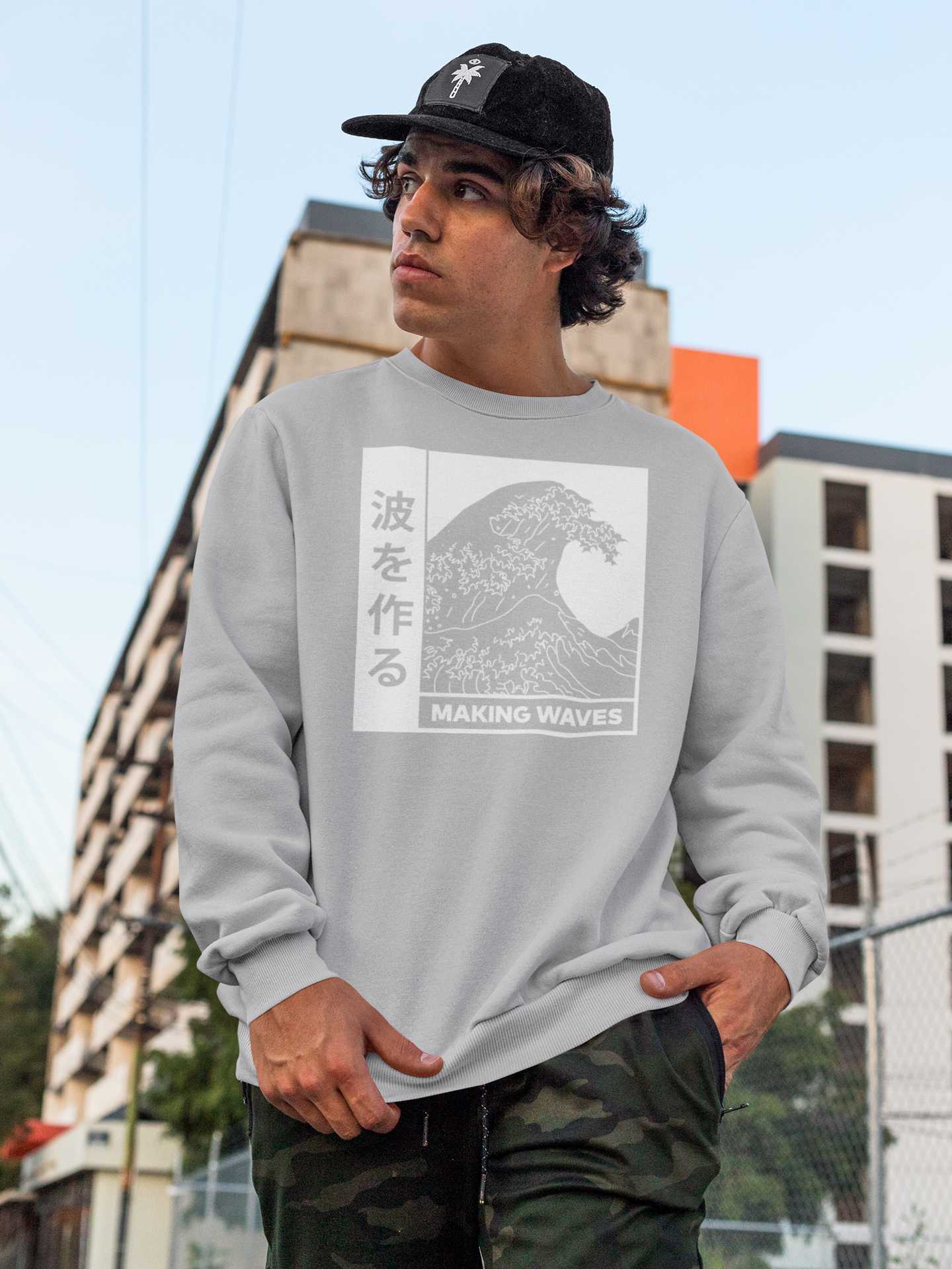 MAKING WAVES GRAY SUDADERA