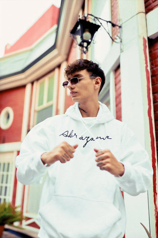 ABRÁZAME WHITE HOODIE